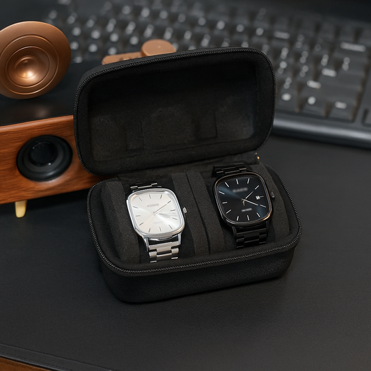 Soporte de Reloj con 2 Ranuras Negro